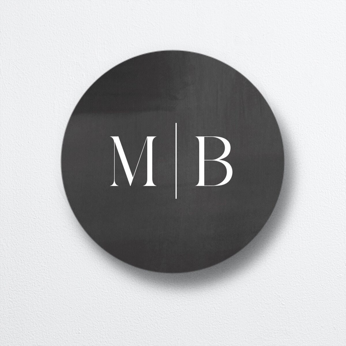 Monogram Portrait Wedding Stickers Midnight