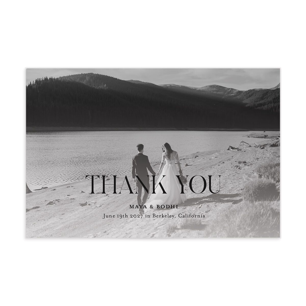 Monogram Portrait Thank You Postcards