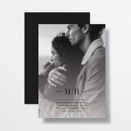 Monogram Portrait Wedding Invitations Midnight Signature No