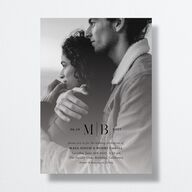 Monogram Portrait Wedding Invitations Midnight Signature No