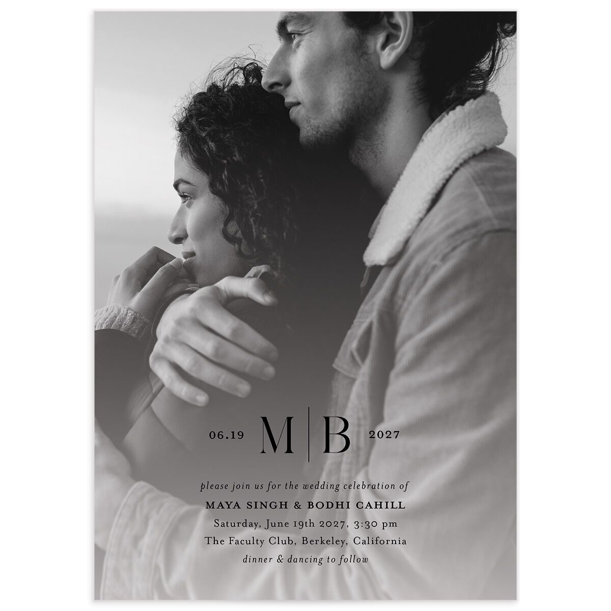 Monogram Portrait Wedding Invitations