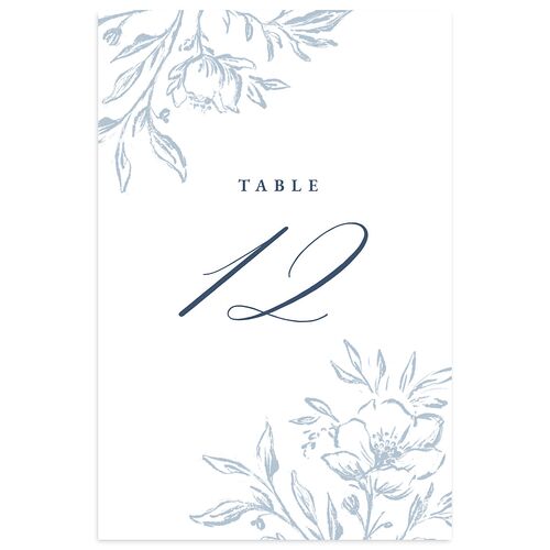 Classic Floral Table Numbers Dusty Blue Signature