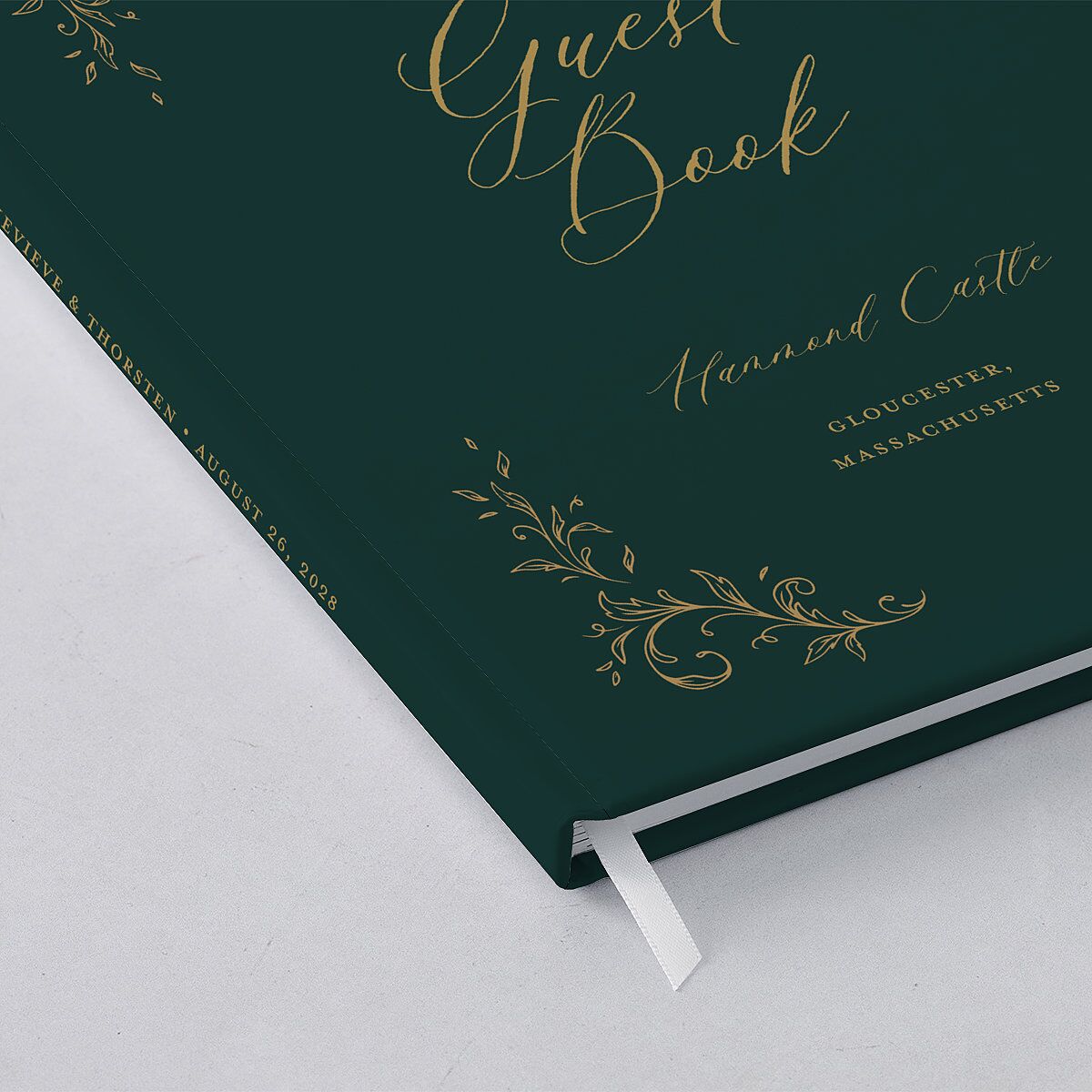 Dark Vintage Fantasy Guest Books Dark Emerald