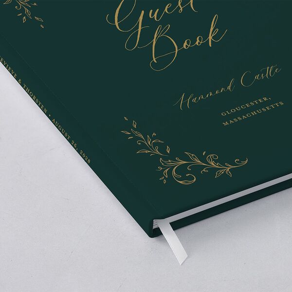 Dark Vintage Fantasy Guest Books Dark Emerald