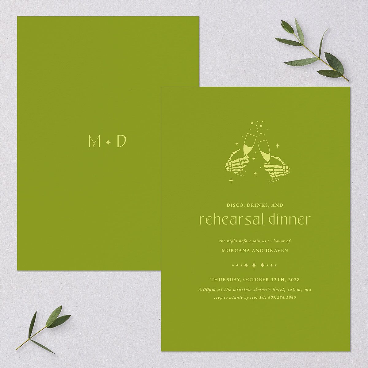 Til Death Do We Disco Rehearsal Dinner Invitations Pear Signature Blank Standard
