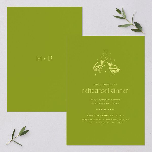 Til Death Do We Disco Rehearsal Dinner Invitations Pear Signature Blank Standard