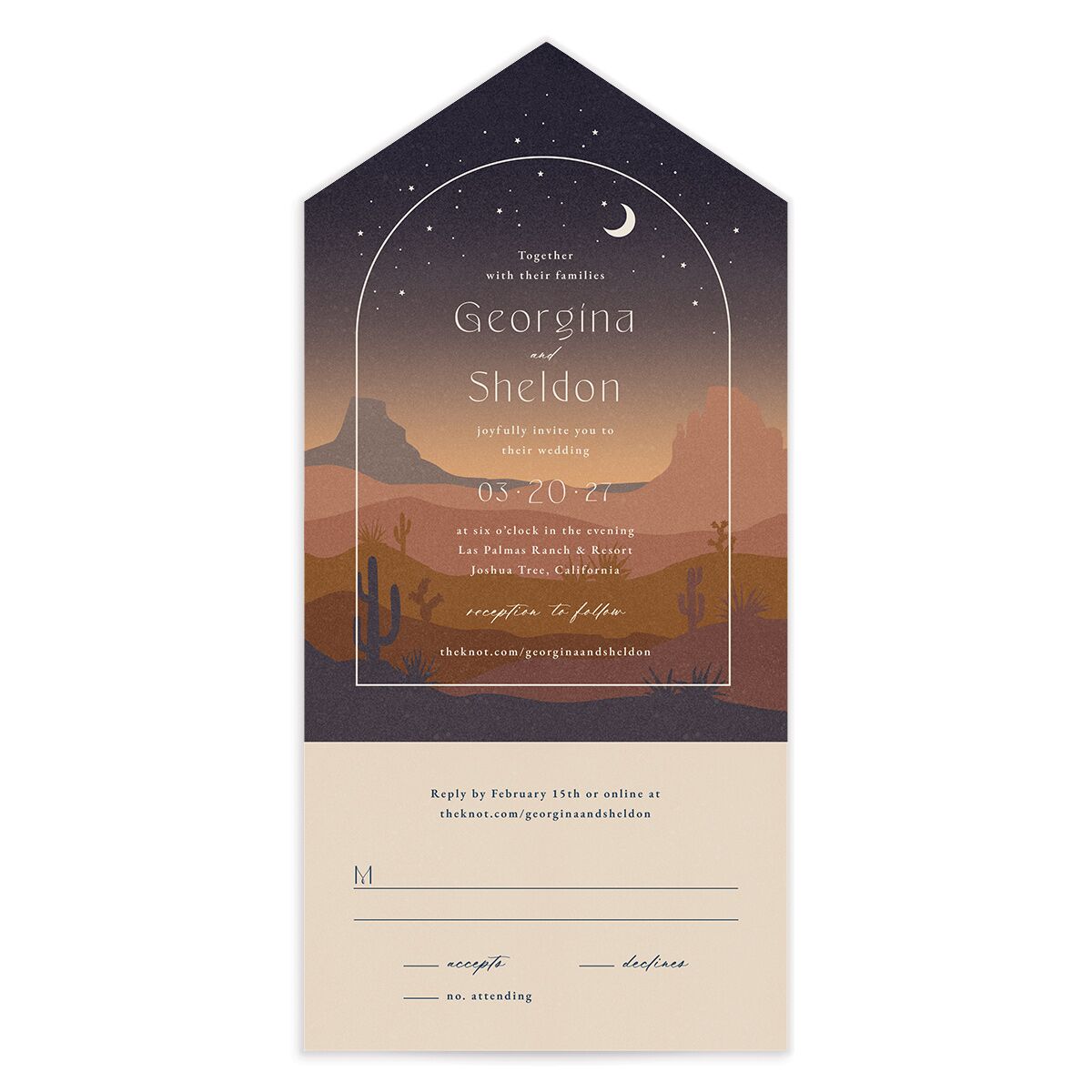 Desert Moon All-in-One Wedding Invitations