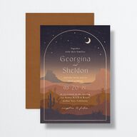 Desert Moon Wedding Invitations Gold Dark Navy Signature No