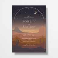 Desert Moon Wedding Invitations Gold Dark Navy Signature No