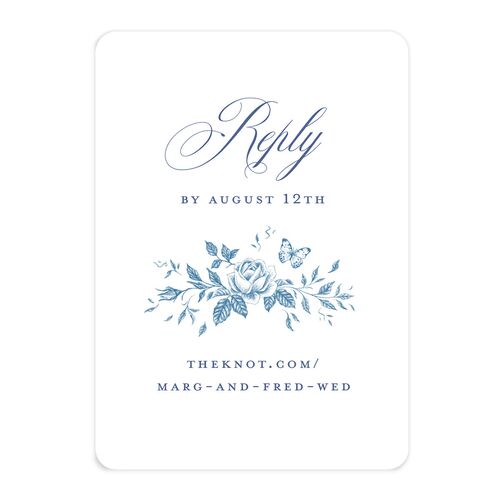 Elegant Rose Crest QR Code RSVP Cards Sapphire Signature Rounded