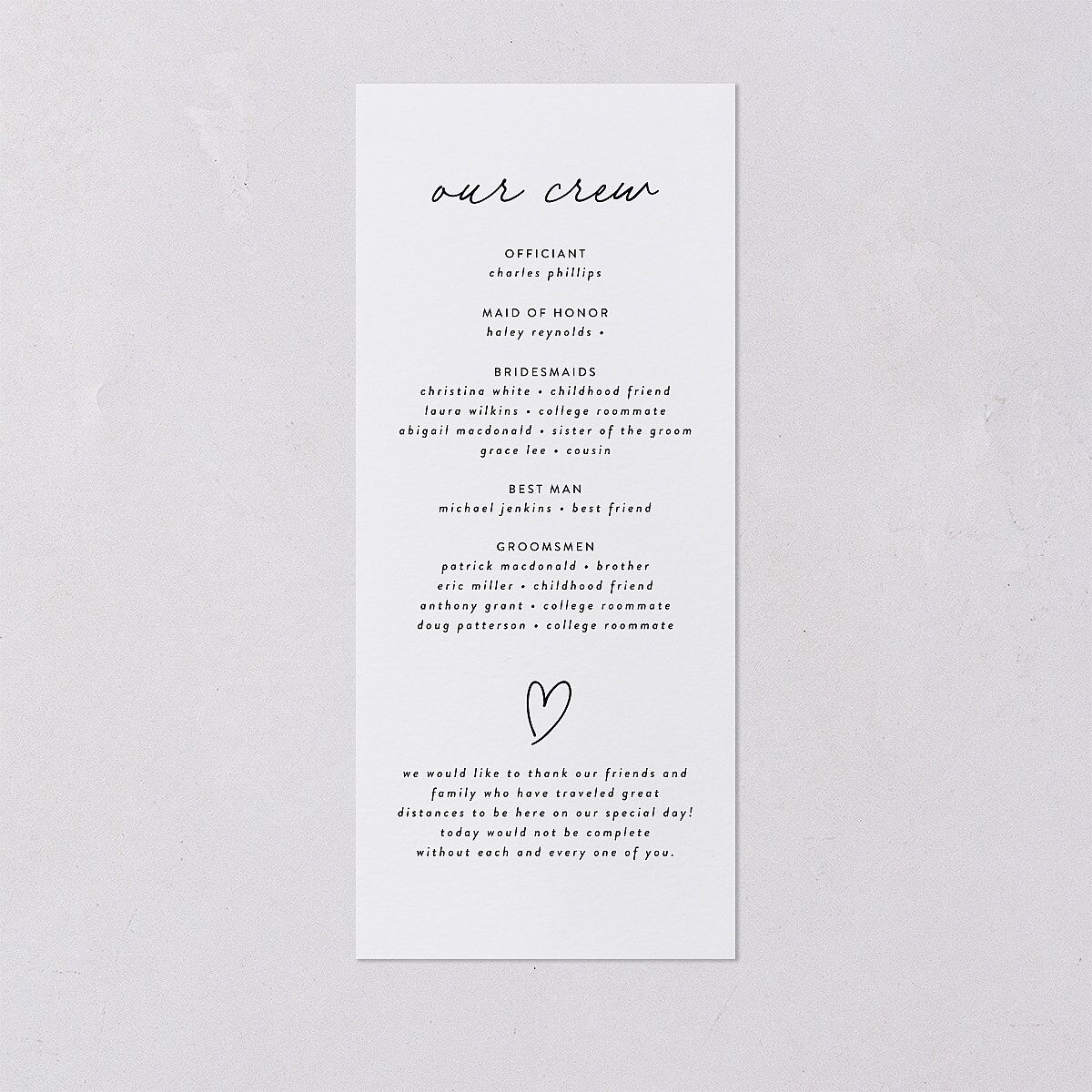 Elegant Heart Wedding Programs Pure White Signature