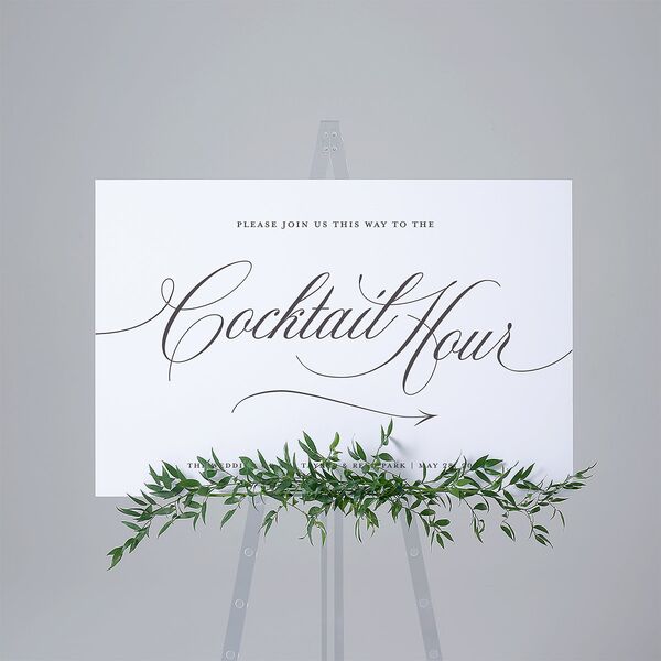 Grand Calligraphy Standard Direction Sign Large Medieval Grey Standard Indoor Foam Core L Direction