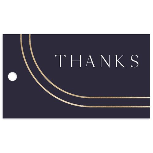 Foil Arch Favor Gift Tags Gold Dark Navy Signature