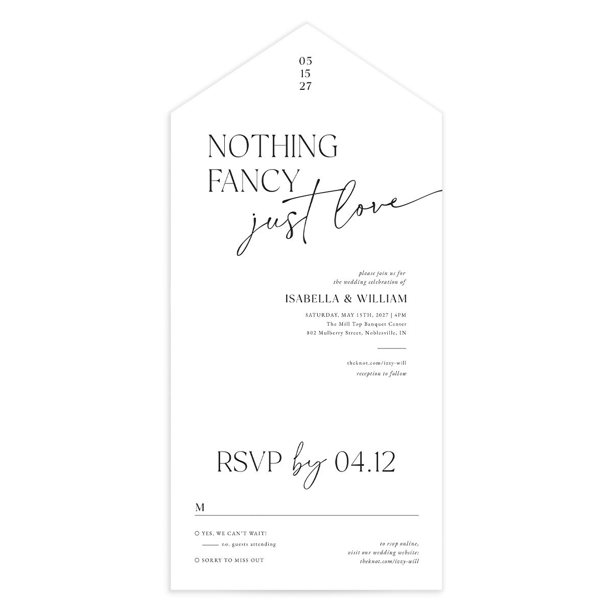Nothing Fancy All-in-One Wedding Invitations