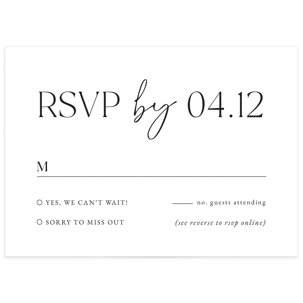 Nothing Fancy Wedding Response Cards