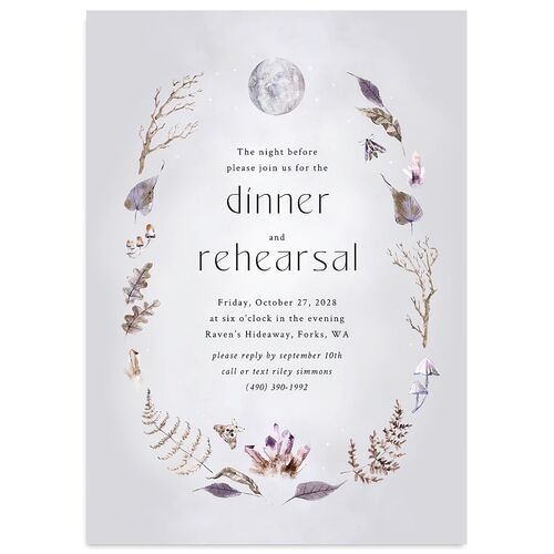 Crystal Forest Rehearsal Dinner Invitations Licorice Signature Blank Standard