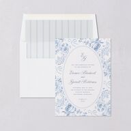 Vintage French Floral Toile Envelope Liners Dusty Blue Standard