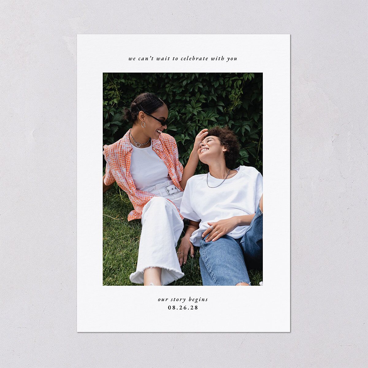 Elegant Snapshot Wedding Invitations Pure White Signature Blank No Standard