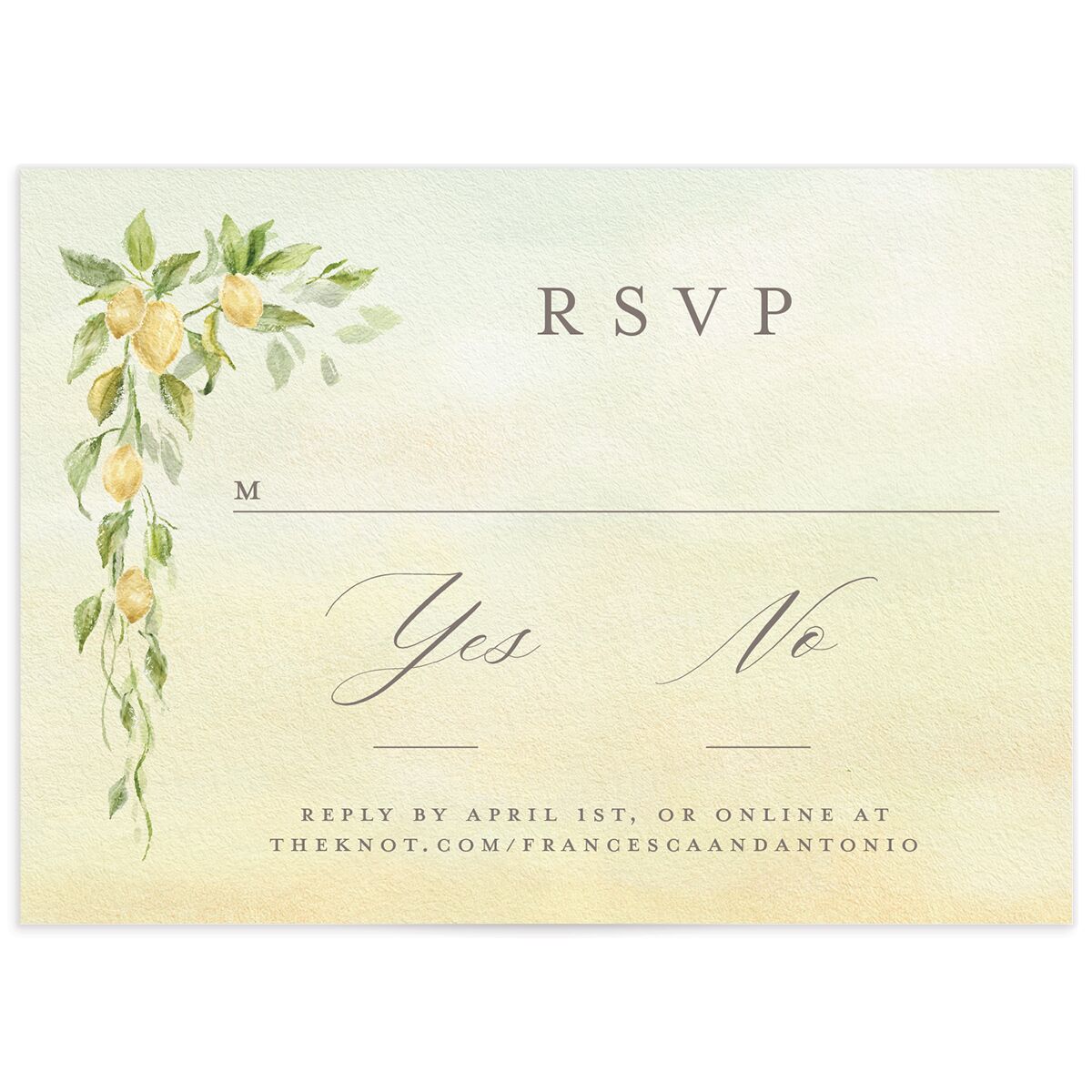 Elegant Italy Wedding Response Cards