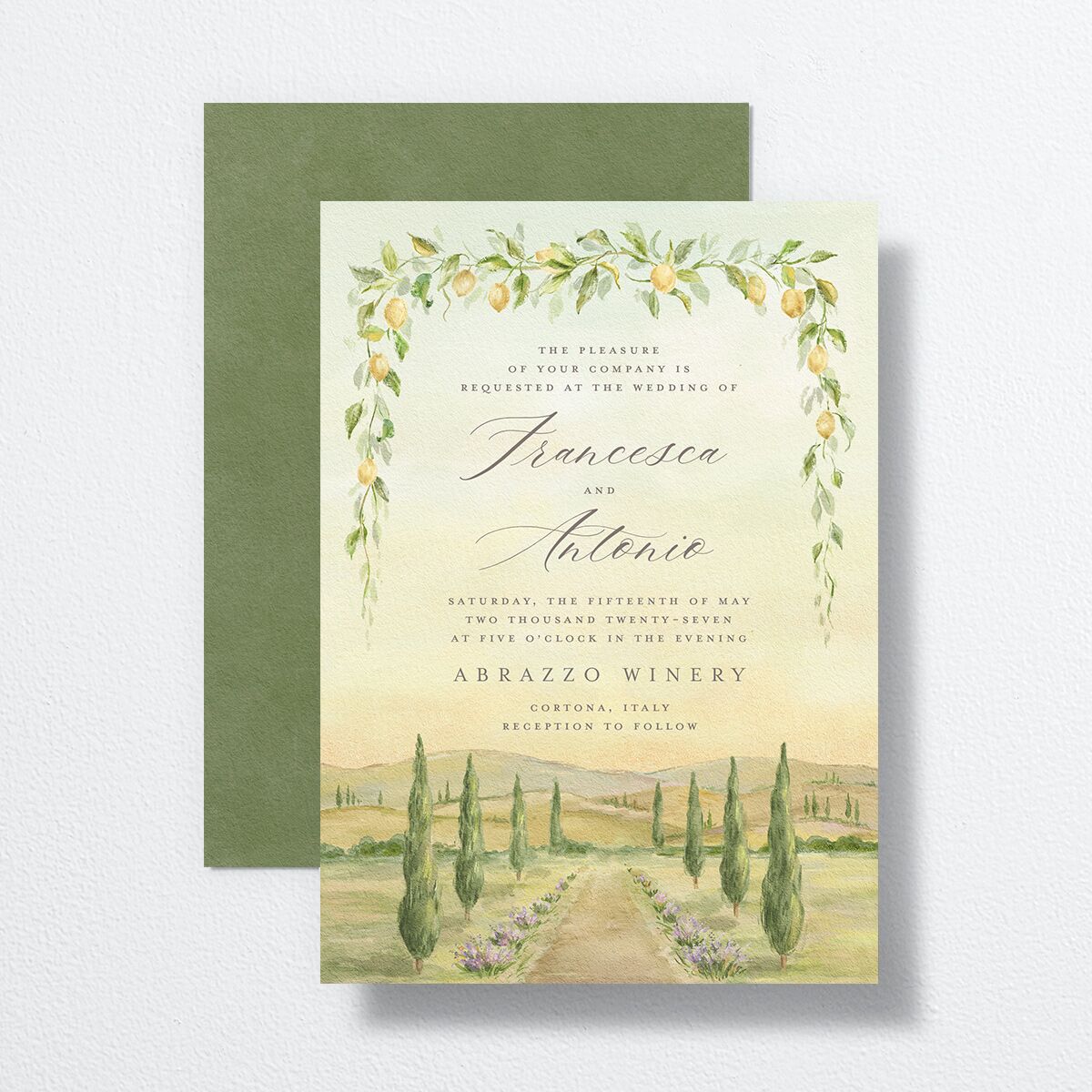 Elegant Italy Wedding Invitations Thyme Signature No