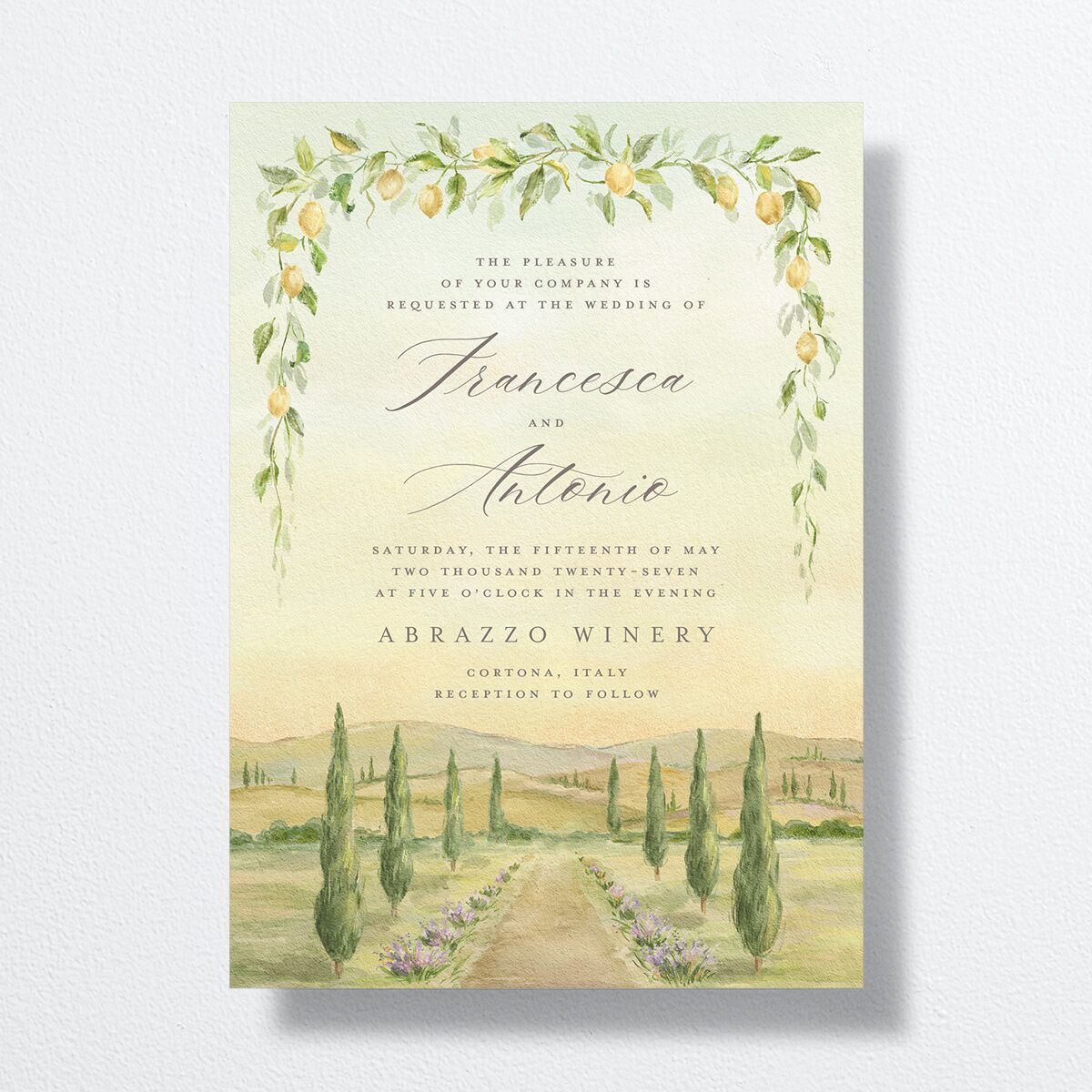 Elegant Italy Wedding Invitations Thyme Signature No