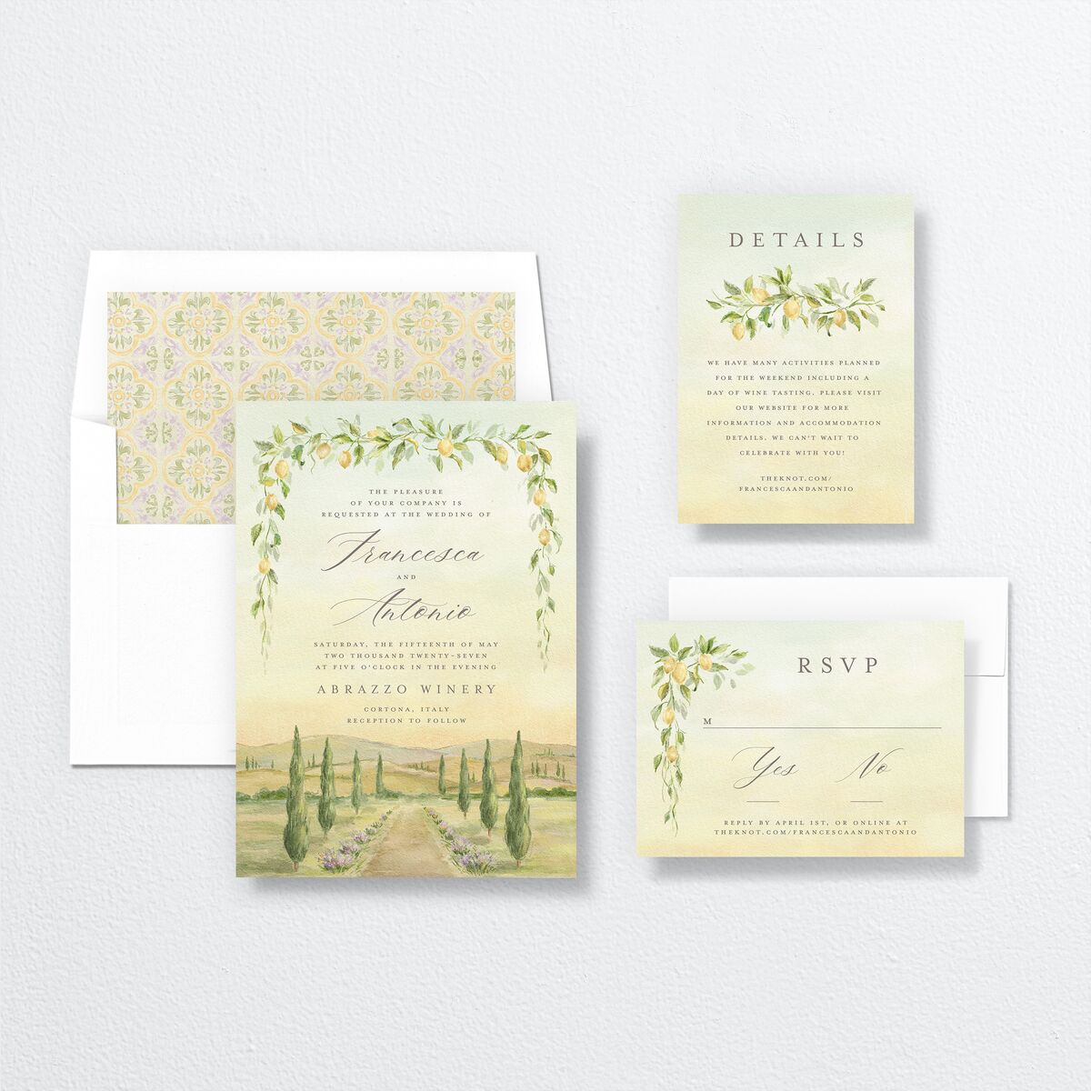 Elegant Italy Wedding Invitations Thyme Signature No