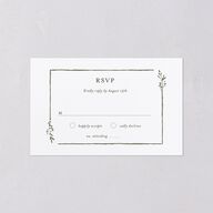 Rustic Branch Frame All-in-One Wedding Invitations Pure White Signature Light Both Recipient and Return Addresses No