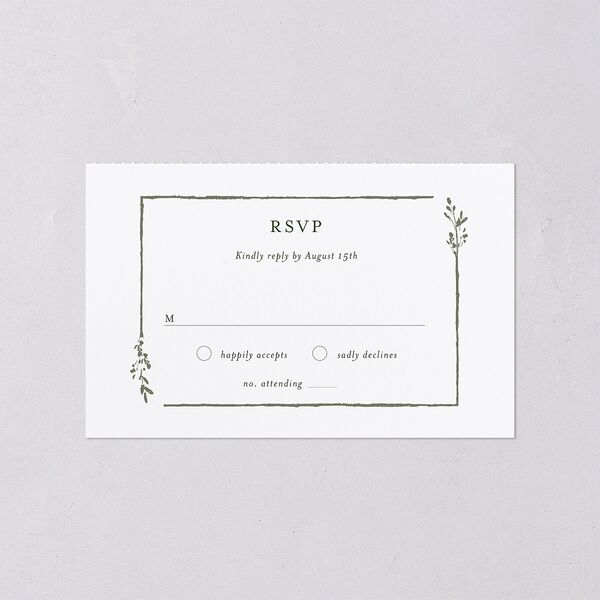 Rustic Branch Frame All-in-One Wedding Invitations Pure White Signature Light Both Recipient and Return Addresses No