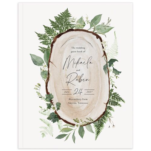 Fairytale Woodgrain Slab Guest Books Pure White