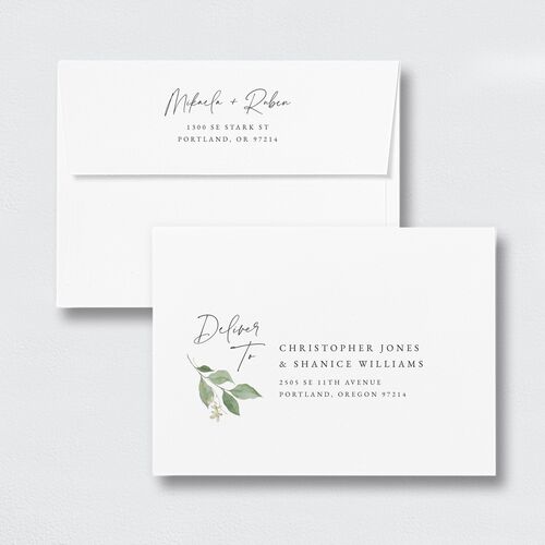 Fairytale Woodgrain Slab Rehearsal Dinner Invitation Envelopes White Standard Pure White Both Recipient and Return Addresses