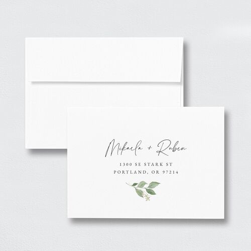 Fairytale Woodgrain Slab Response Card Envelopes White Standard Pure White Return Address