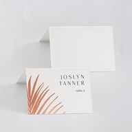 Lavish Palm Place Cards Rose Gold Pure White Signature