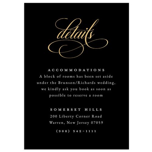 Timeless Classic Foil Wedding Enclosure Cards Gold Midnight Signature Standard