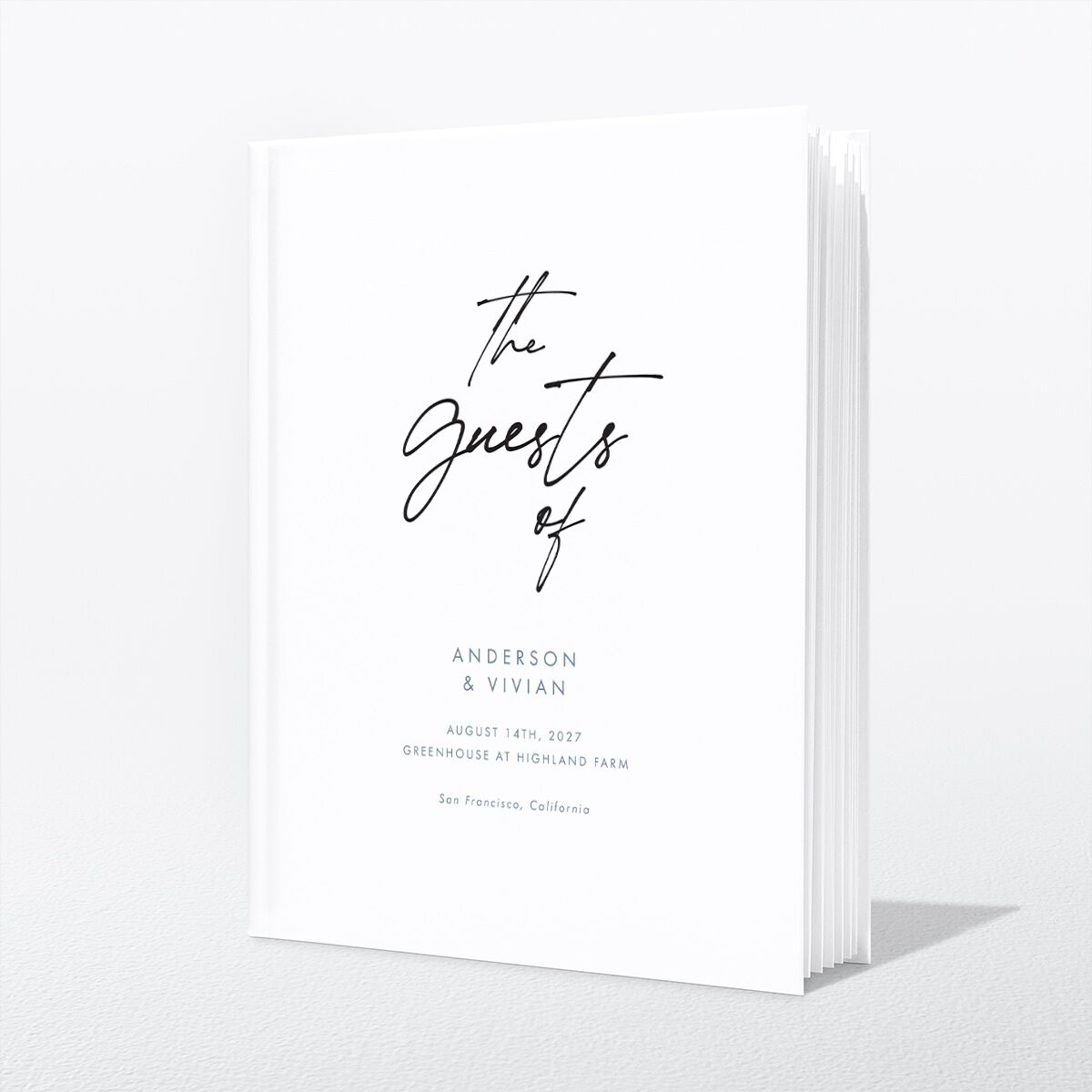 Simply Script Guest Books Pure White