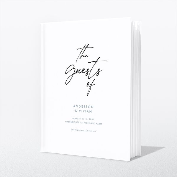Simply Script Guest Books Pure White