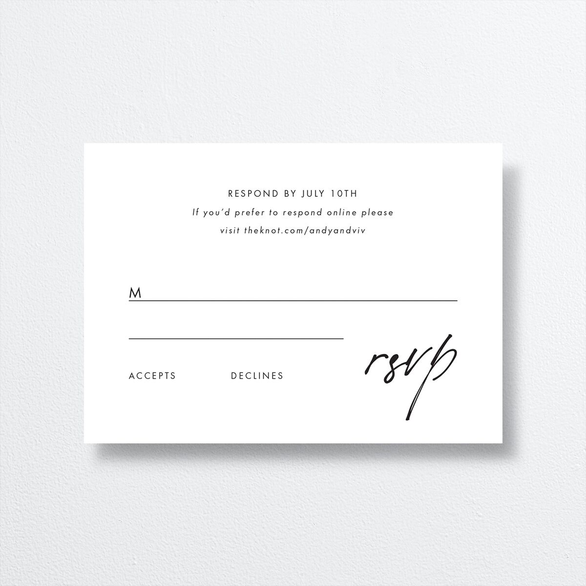 Simply Script Wedding Response Cards — view 1