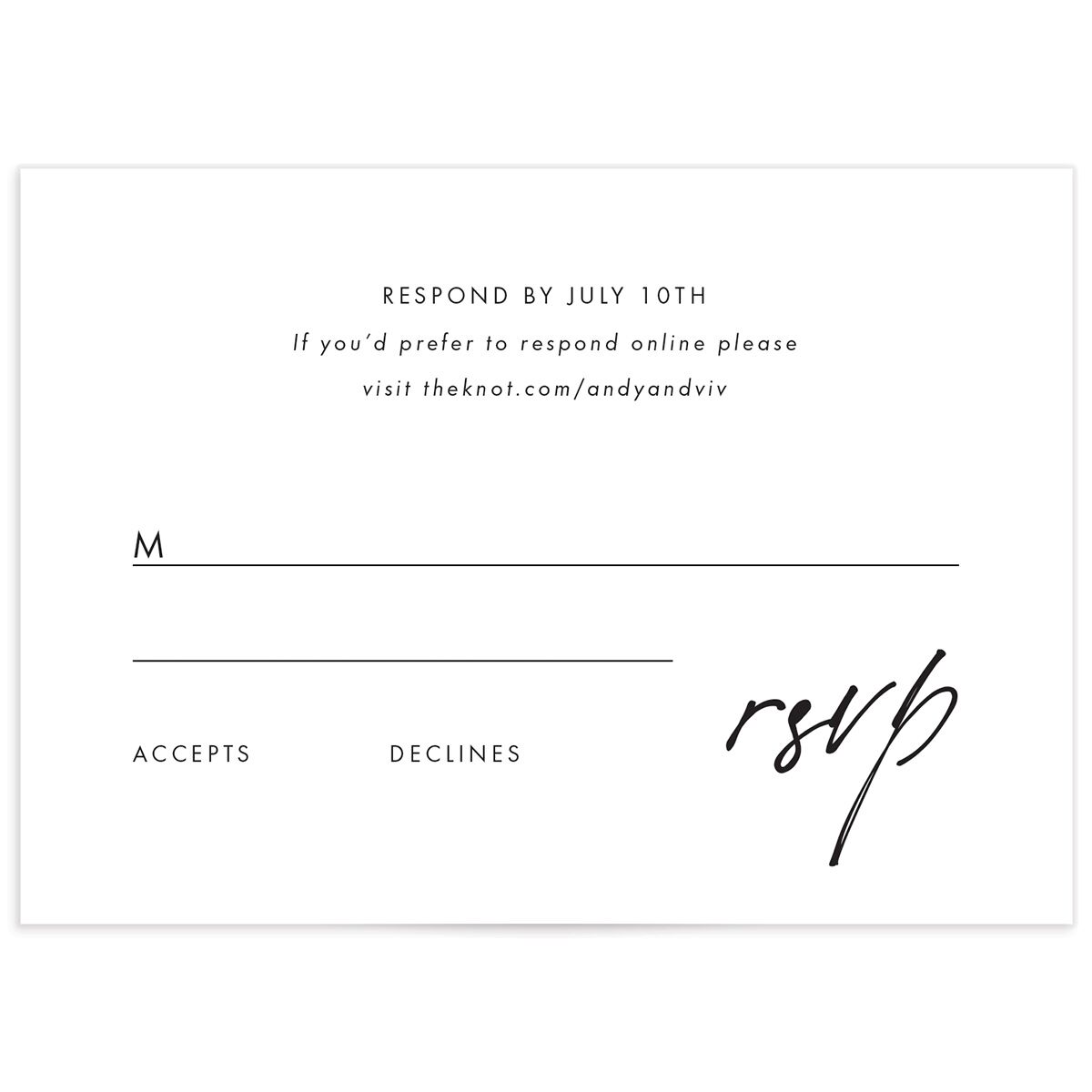 Simply Script Wedding Response Cards