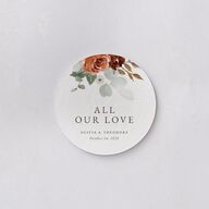 Eucalyptus Bouquet Wedding Day Coasters Terracotta Cardboard Circle