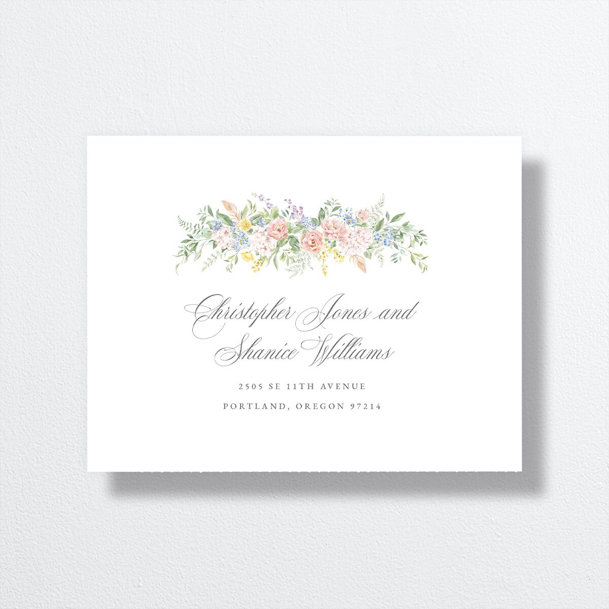 Glamorous Regency Garden All-in-One Wedding Invitations by Bridgerton Sage Signature Light Both Recipient and Return Addresses No