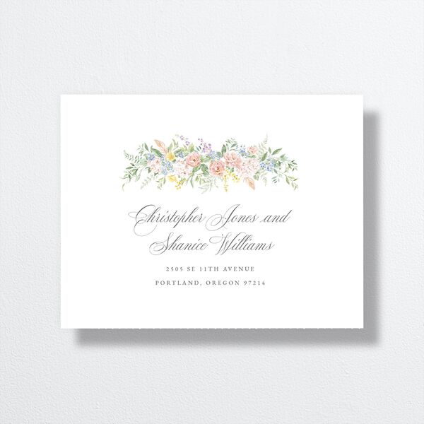 Glamorous Regency Garden All-in-One Wedding Invitations by Bridgerton Sage Signature Light Both Recipient and Return Addresses No