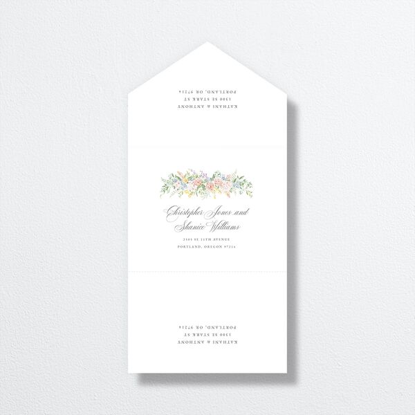 Glamorous Regency Garden All-in-One Wedding Invitations by Bridgerton Sage Signature Light Both Recipient and Return Addresses No