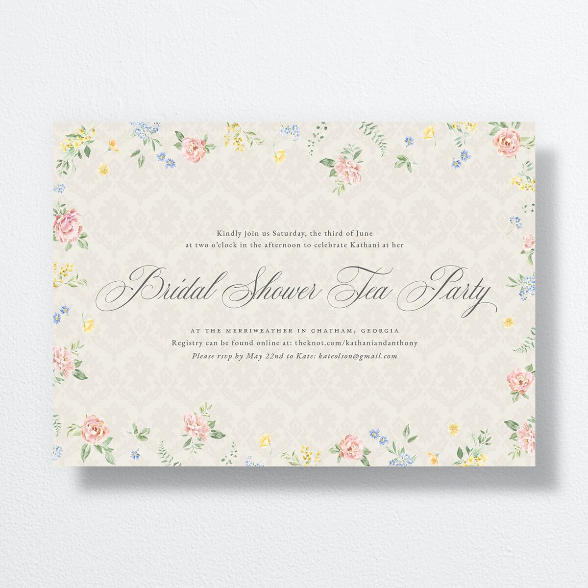 Glamorous Regency Garden Bridal Shower Invitations by Bridgerton Sage Signature
