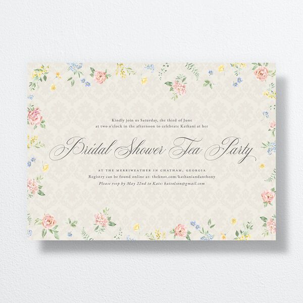 Glamorous Regency Garden Bridal Shower Invitations by Bridgerton Sage Signature