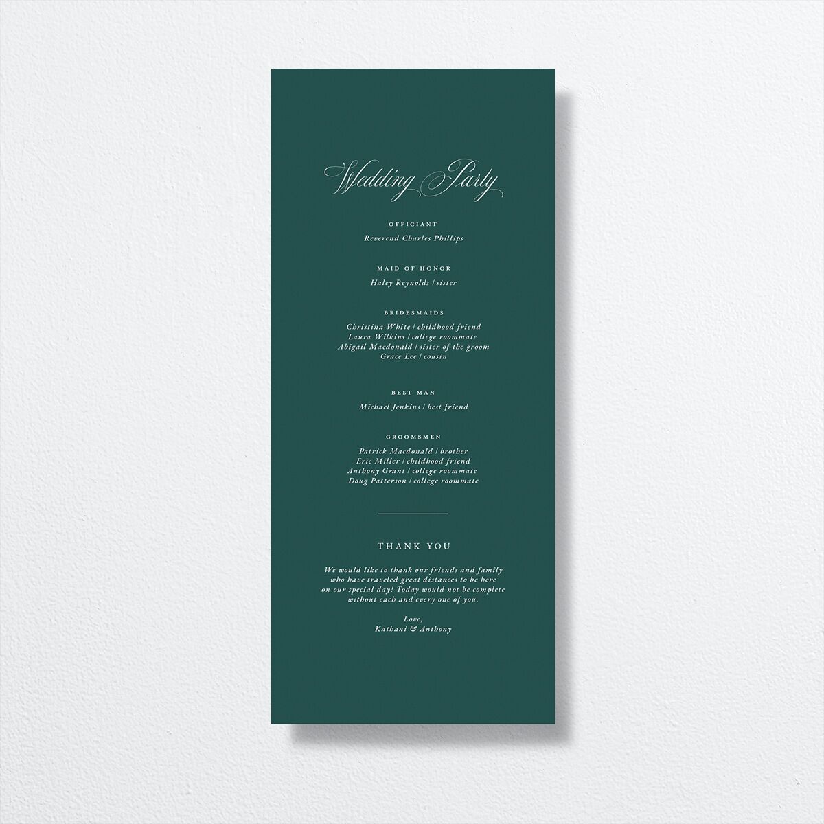 Glamorous Regency Garden Wedding Programs by Bridgerton — view 2