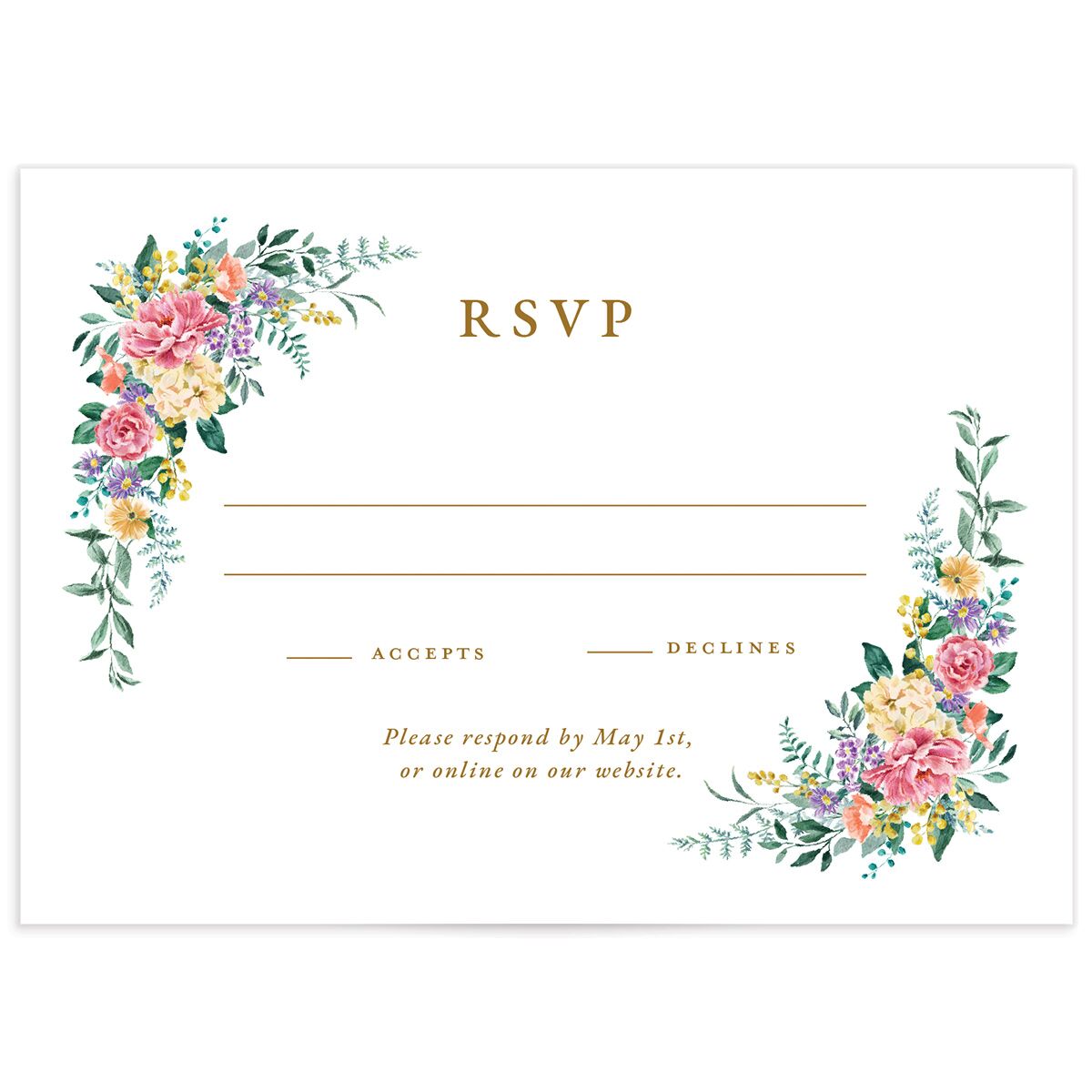 Glamorous Regency Garden Wedding Response Cards by Bridgerton