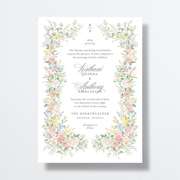 Glamorous Regency Garden Wedding Invitations by Bridgerton Sage Signature No