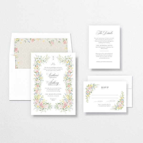 Glamorous Regency Garden Wedding Invitations by Bridgerton Sage Signature No