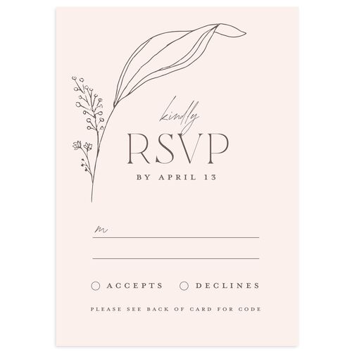 Minimalist Accent Leaf Wedding Response Cards Falcon Signature Standard