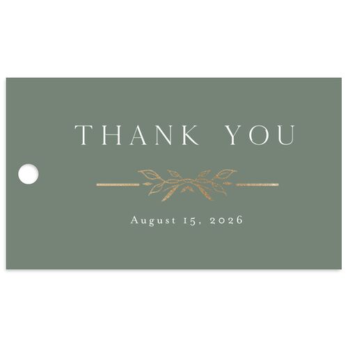 Monogram Leaves Favor Gift Tags Gold Eucalyptus Signature