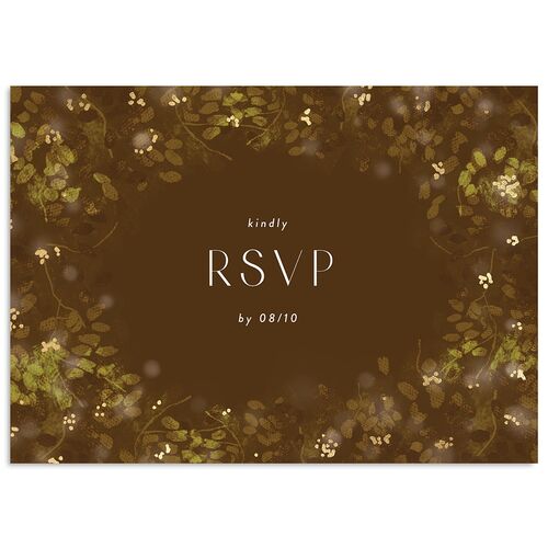 Moonlit Garden Wedding Response Cards Gold Chocolate Signature Standard